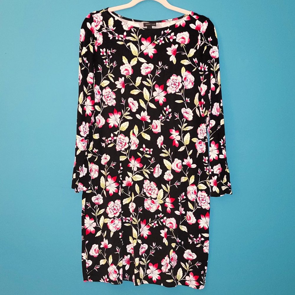 J.Jill Floral Long Sleeve Swing Dress L